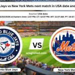 Toronto Blue Jays vs New York Mets next match in USA date and time today
