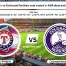 Texas Rangers vs Colorado Rockies next match in USA date and time today